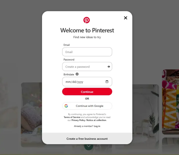 Create a Pinterest Account