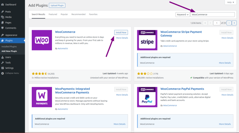 how to install woocommerce plugin